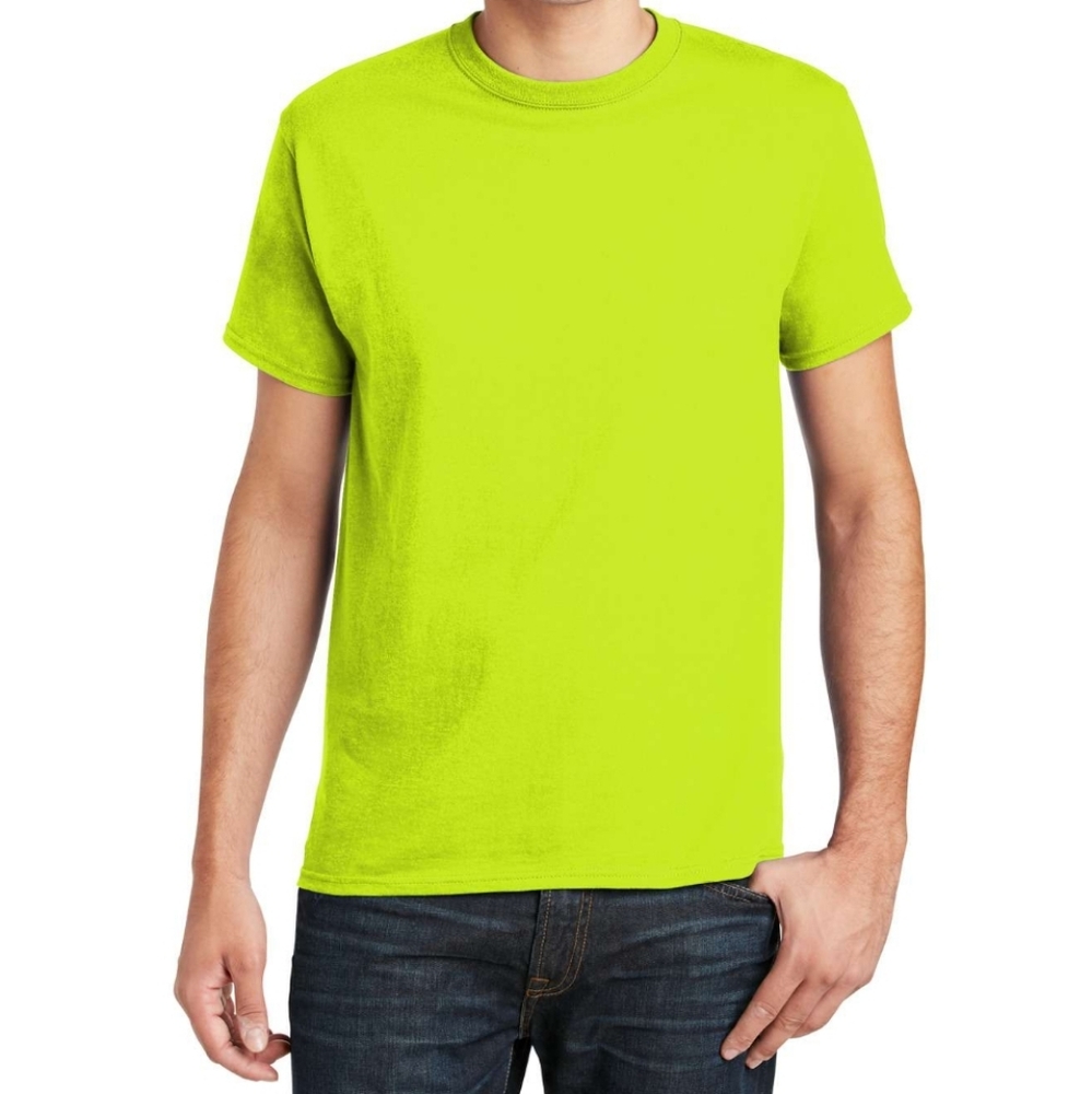 Hanes Men's Bright Yellow Green  Short Sleeve Tee